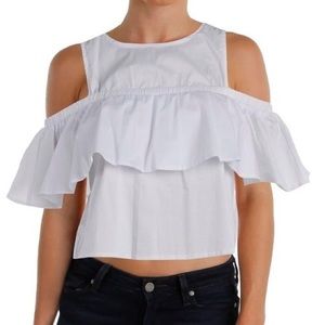 Aqua white cute top